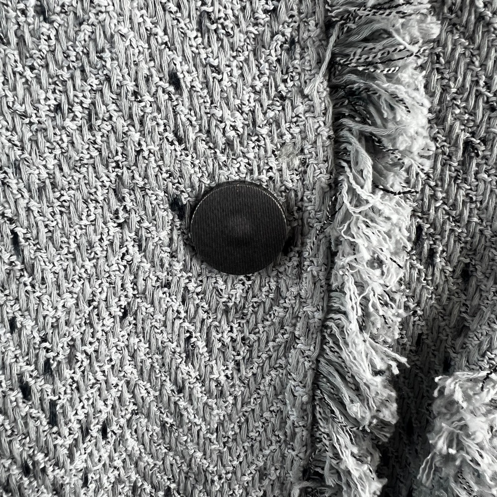 Nic+Zoe‎ Womens Blazer Finge Mix Knit Blazer Tweed Military Chore One Button PL - Picture 6 of 9